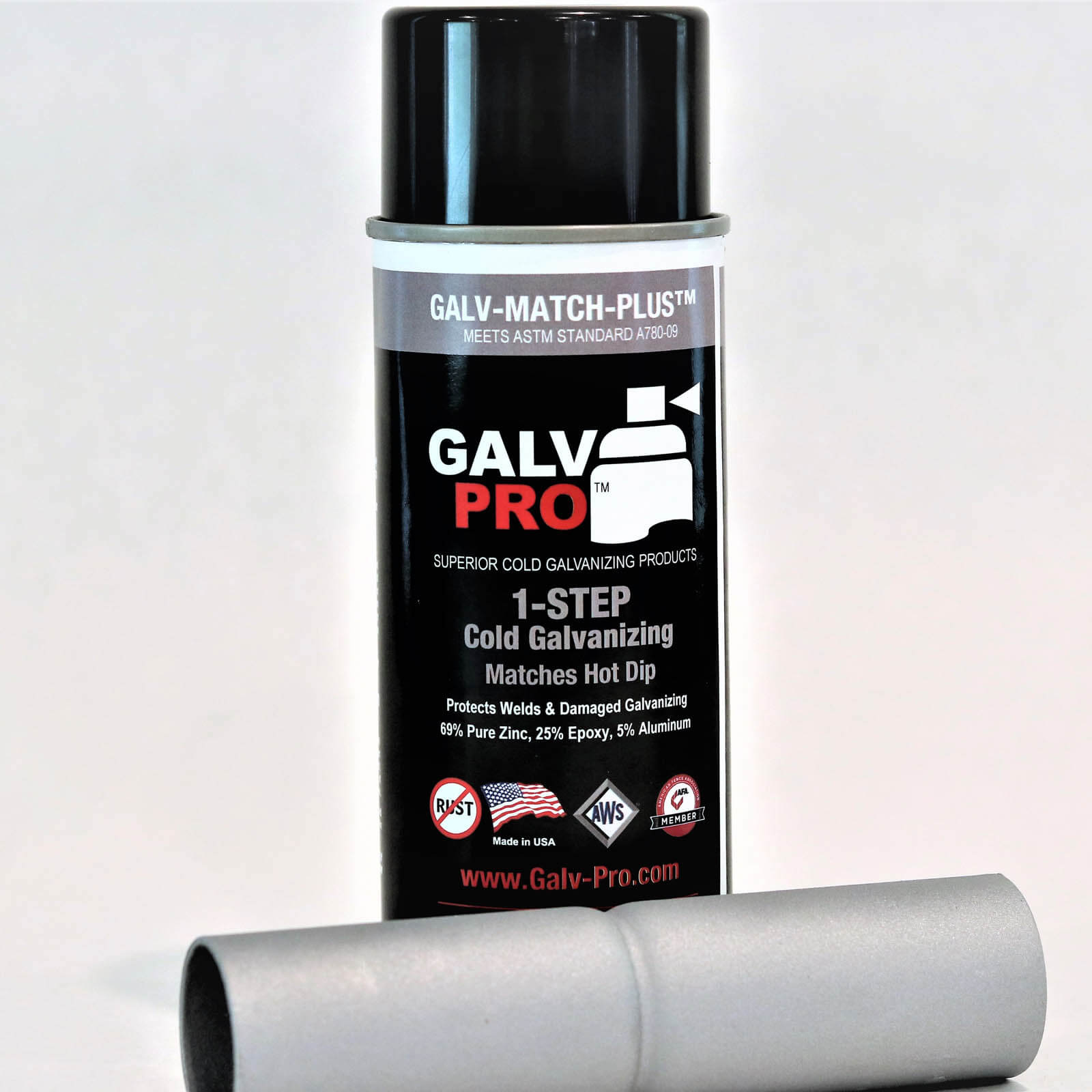 Galv-Match-Plus™ (69 % de zinc) | GMP-100 | 2 latas de 12,5 oz por caja | Cubre hasta 40 pies cuadrados | ASTM A780-09